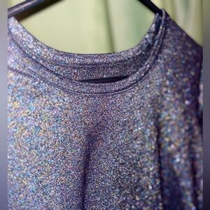 Sparkle/Metallic XL Knit Crew neck Top